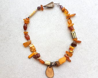 Amber necklace - Amber Beaded Necklace - Amber Stone - Amber Jewelry - Beaded Necklace