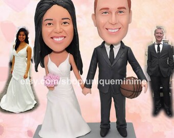 Custom wedding cake topper, personalized cake topper, Bride and groom cake topper, Mr and Mrs cake topper
