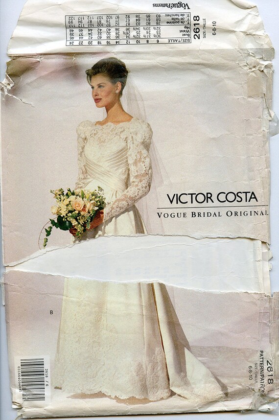 Vintage Victor Costa Vogue Wedding  Dress  UNCUT Sewing Pattern 