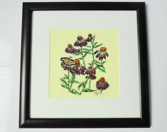 Purple Coneflowers and Butterfly