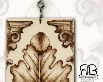 Acanthus from the past-pyrography on wood