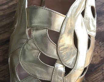 Maud Frizon gold vintage sandals