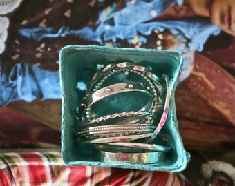 Wavy Hammered Bangle Bracelet