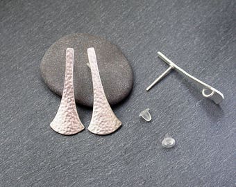Original Silver earrings matte 28 x 11 mm