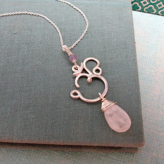 Items similar to OM Necklace with Tanzanite and Moonstone on Etsy