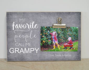 Personalized Photo Frame, Father's Day Gift For Grandpa {My Favorite People Call Me Grandpa, Grampy} Personalized Gift, Picture Frame