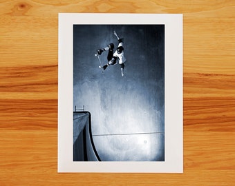 Tony Hawk Ollie to Fakie Skateboarding Photograph - Photo Print