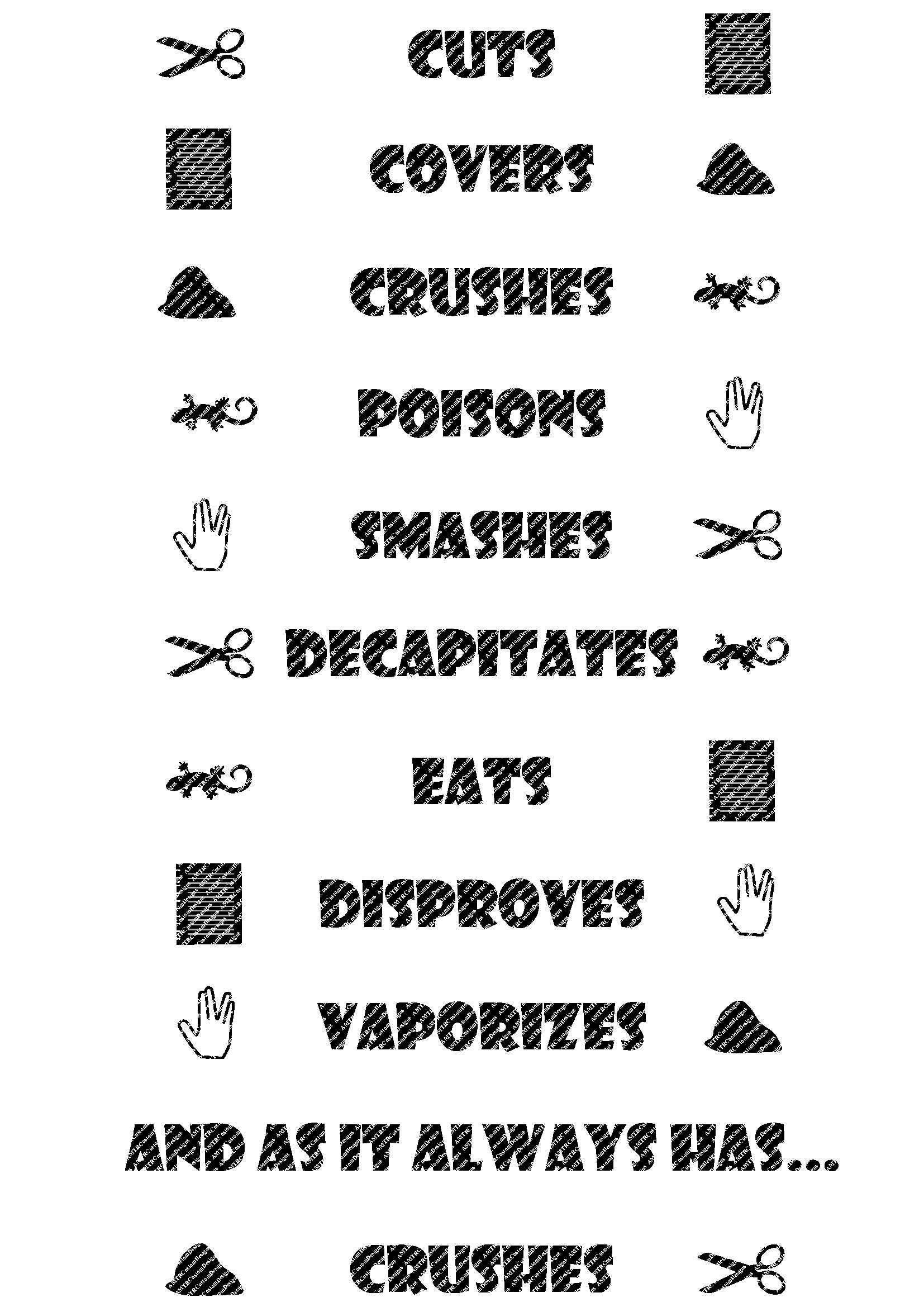 Rock Paper Scissors Lizard Spock Hand Gestures and Rules SVG File