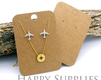 80X57MM Kraft paper Necklace Cards/ Necklace Tag/ Earring Holder, Jewellery Supplies, Packaging (TAG29)