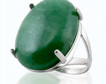 Magic Ring Sterling Silver Green Aventurine Ring