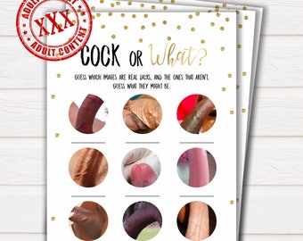 Cock or What Bachelorette Party Game, Crude Party Games, Bachelorette Printable Game, Bachelorette Weekend, Rude Hen Party Games, Willy Game