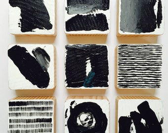 The Manhattan Collection | Original Painted Wood Block Wall Art | Abstract Painting Modern Wall Sculpture | Commercial Art Installation