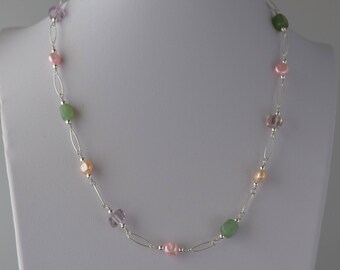 Multi-gemstone Chain Necklace