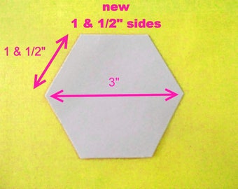 500 Paper Hexagons Templates for Patchwork English Paper Piecing One and 1/2 inch Sides - 3 inch size