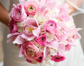Peony Wedding Bouquet, soft pink artificial flowers, bridal accessories