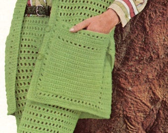 1960s Eyelet Pants Suit Crochet Pattern Womens Two Piece Pants Suit Crochet Pattern PDF Instant Download