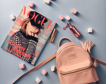 Faux Leather Backpack Purse Convertible backpack Small rucksack backpack women Backpack satchel Mini Backpack Monogram Backpack Vegan Gift