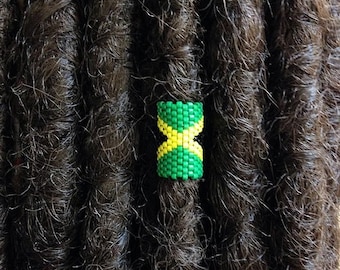 Jamaica Loc Jewelry, Dreadlock Accessory, Rasta Dread Bead, Cuff for Locs Braids Twists