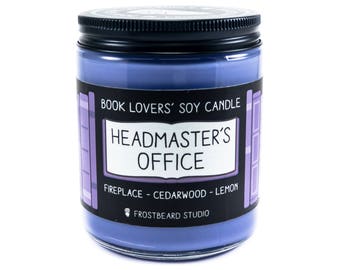 Headmaster's Office - 8 oz Book Lovers' Soy Candle Book Candle - Book Lover Gift - Scented Soy Candle - Frostbeard Studio