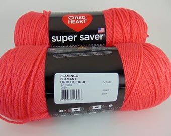 Flamingo - Red Heart Super Saver yarn 100 % acrylic worsted weight - 4360