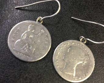 Victorian Silver Coin Earrings