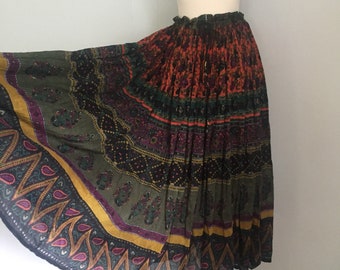 Vintage Patchouli from Nature Skirt ~ 80s India~Hippie~Boho~Gauze Skirt~One Size