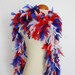 Red / White / Blue mixture 65 Gram Chandelle Feather Boa 6 Feet Long Dancing Wedding Crafting Party Halloween Costume Decoration. 8J21