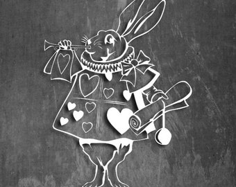 Alice In Wonderland- disney Rabbit- Vinyl Decal - Multiple colors 5"