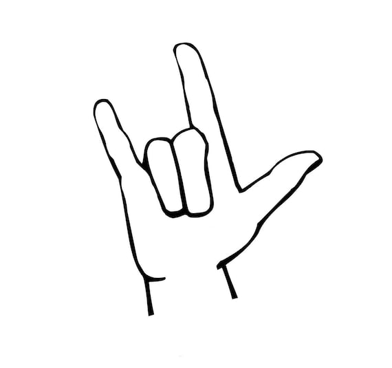 Sign Language I Love You 1 Instant SVG Digital Download One