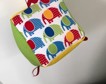 Baby Block with Rattle & Tags!