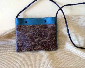 small green and Brown leatherette shoulder bag