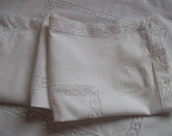 2 pillowcases with beautiful entredeux and lace