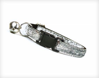 Cat Collar - "Discoball" - Silver Sparkle