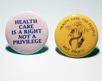 Remade Vintage Universal Healthcare Medicare For All Buttons Pinbacks Badges Pins