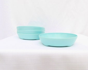 Vintage Texas Ware Rio Vista Bowls set of 4, Aqua Melamine