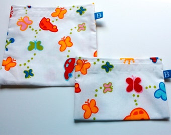 Reuseable Eco-Friendly Set of Snack and Sandwich Bags in IKEA Children's Fabric
