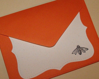 Embossed bee orange noteset