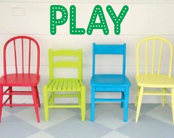 Play, Playroom, Vinyl Decal- Wall lettering, Bedroom, Playroom