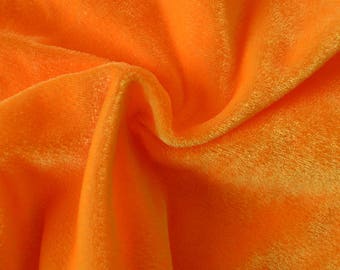 Princess ORANGE Polyester Stretch Velvet Fabric by the Yard, Half Yard, Sample - 10001