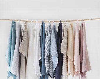 Stonewashed linen tea towel. 12 colours. Linen hand towel. Soft linen. Natural kitchen towel. Linen towel. Dish towel.