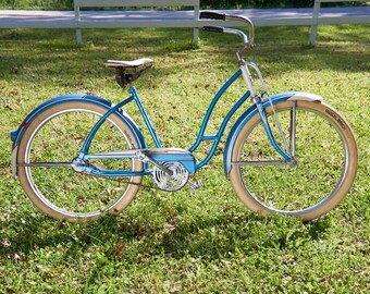 Vintage Women's Road Master Bike - 50s Beach Cruiser - Blue Bicycle