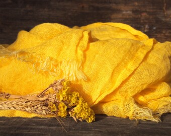 100% Linen Scarf, Many Color, Eco Scarf, Women, Men Accessories