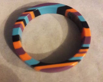 Multi Colored Lucite Bangle Bracelet