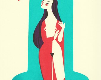Illustration 'Bluebeard' silkscreen