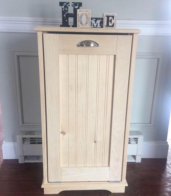 Wood Trash Can Recycling Bin Storage Bin Solid Pine Garbage   Il 570xN.1413799279 Qtel 