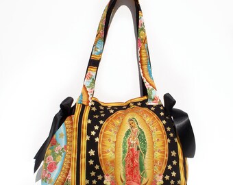 Mexican Guadalupe Virgin Mary Panel Bag / Purse