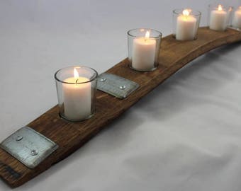 Napa Valley Wine Barrel Stave Votive Candle Holder