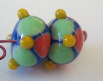Lampwork bead pair-Lampwork earring pair-Handmade lampwork beads-glass beads-glass art-glass blowing