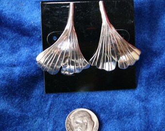 Sterling Silver Earrings - Ginkgo Leaf