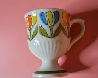 Vintage Mug with Tulips called "Springtime"